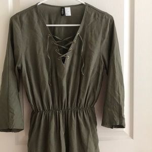 H&M Divided Army Green Dress